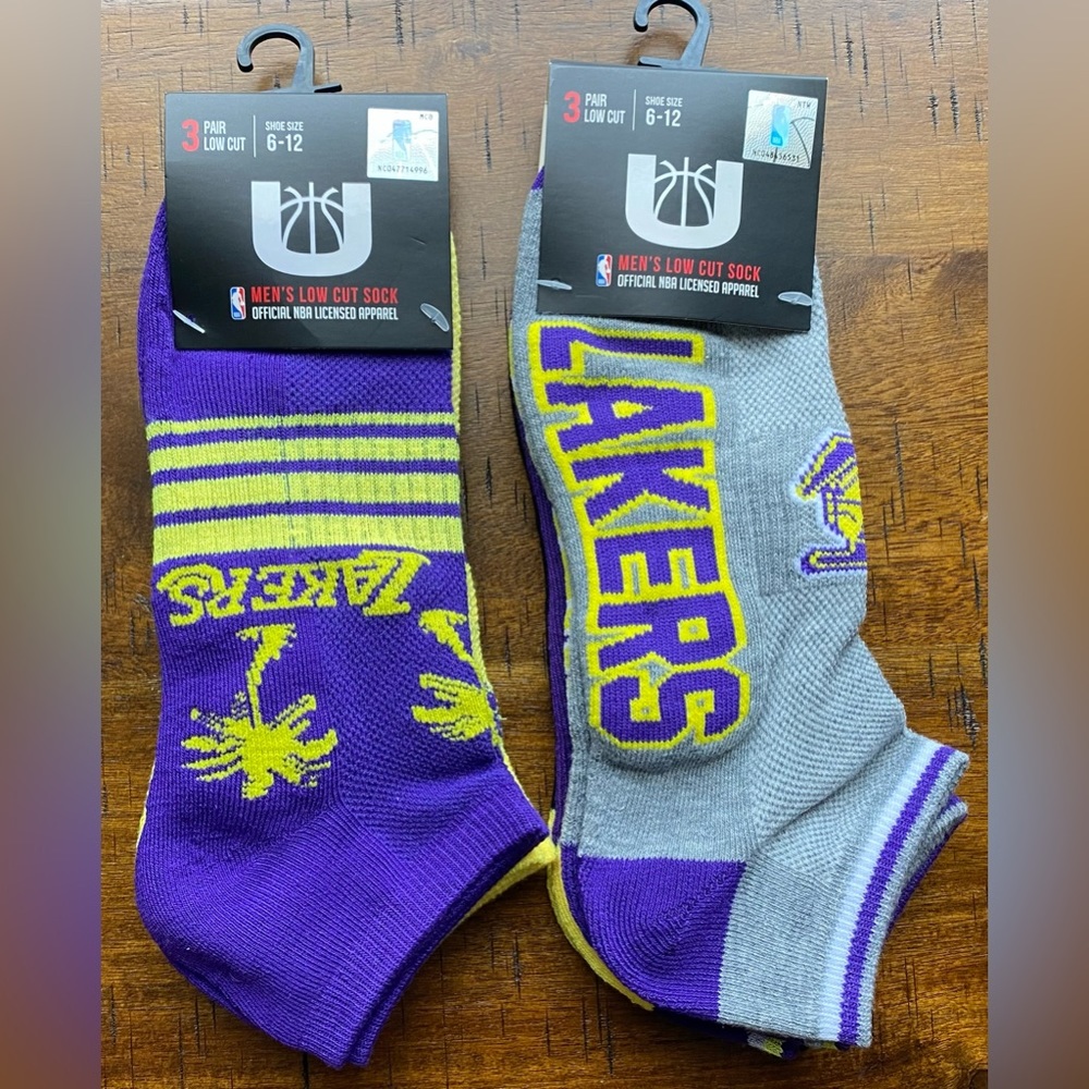 •NWT•{2 PACKS} NBA LA Lakers Men’s Low Cut Socks Bundle